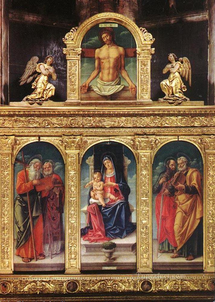 子供を膝の上に乗せて即位する聖母 バルトロメオ・ヴィヴァリーニ油絵